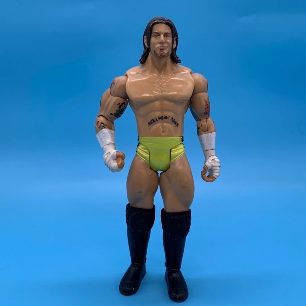 WWE Jakks Pacific ECW Series 1 CM Punk Action Figure Yellow‎ Trunks Loose 2004